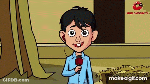 Boy Holding Microphone With Make A GIF.com Logo GIF