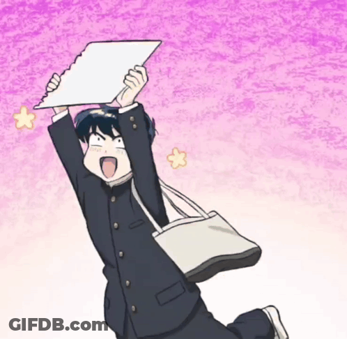 Boy Holding Paper Over Head GIF