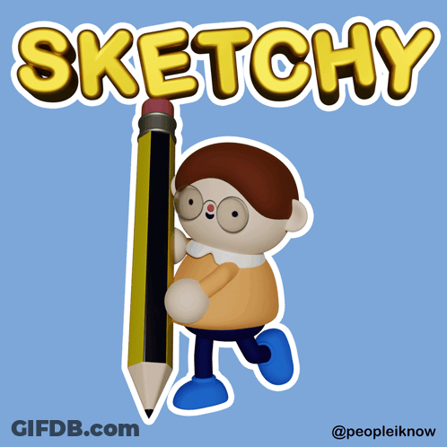Boy Holding Pencil Saying Sketchy GIF
