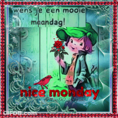 Boy Holding Rose Nice Monday GIF