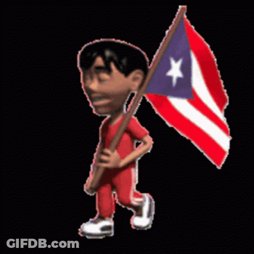Boy Holding Star Flag GIF