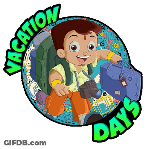 Boy Holding Suitcase And Camera Vacation Days GIF