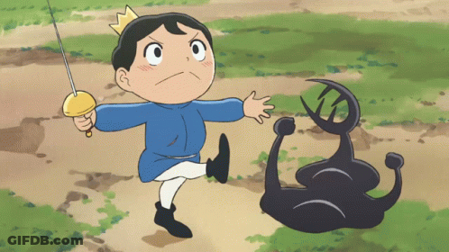 Boy Holding Sword Next To Shadow GIF