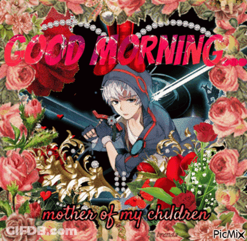 Boy Holding Sword With Words Good Morning Mother Of My Children GIF