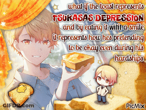 Boy Holding Toast With Butter GIF