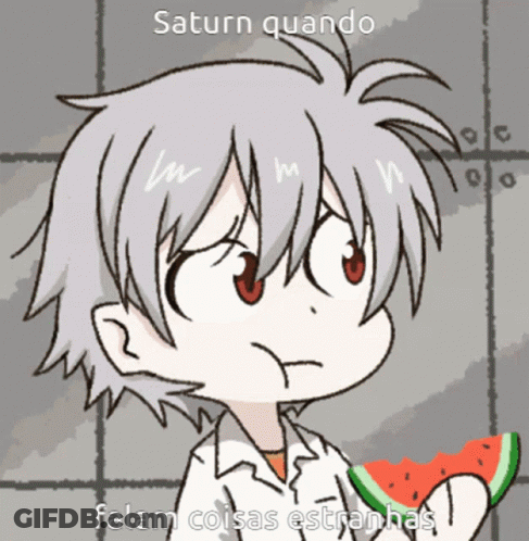 Boy Holding Watermelon Saturn Quando Falam Cosas Estranhas GIF