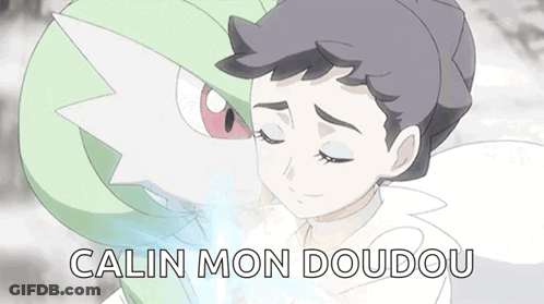 Boy Hugging Pokemon Saying Calin Mon Doudou GIF