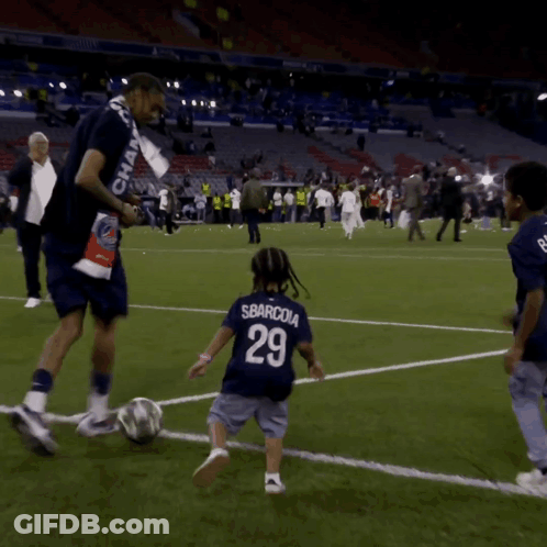 Boy In 29 Shirt Runs On Soccer Field GIF