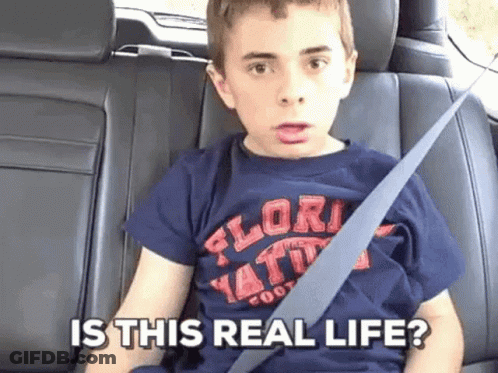 Boy In Back Seat Asking Is This Real Life GIF