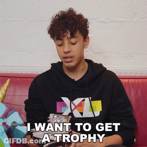 Boy In Black Hoodie Saying I Want Trophy GIF