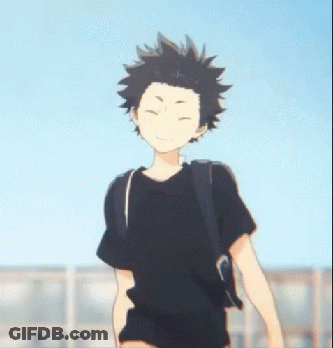 Boy In Black T-Shirt Walking With Backpack GIF