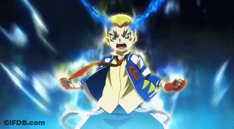 Boy In Blue Jacket And Tie Holding Sword GIF