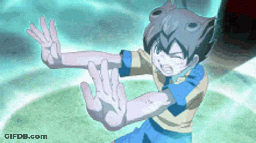 Boy In Blue Shirt Making Stop Sign With Hands GIF