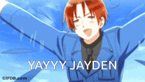 Boy In Blue Suit Saying Yay Jayden GIF