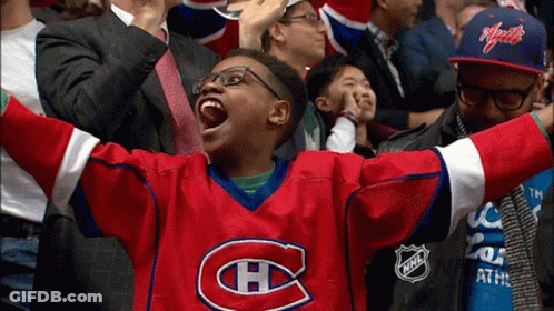 Boy In Canadiens Jersey Screaming In Stands GIF