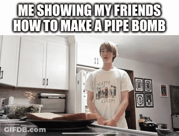 Boy In Death Grips T-Shirt In Kitchen GIF
