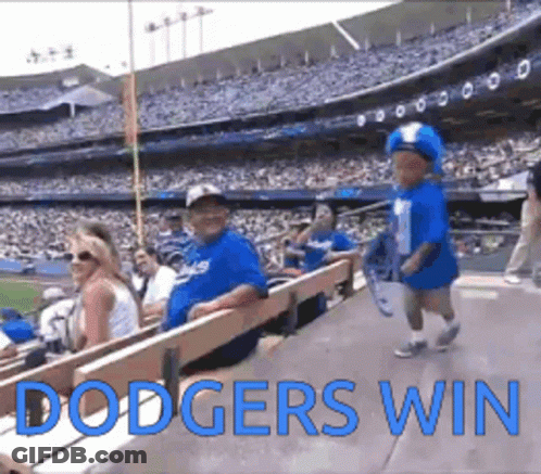 Boy In Dodgers Hat Walking GIF
