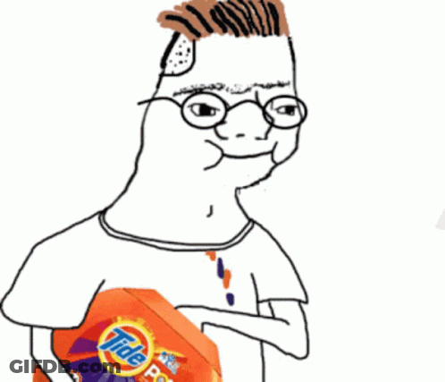 Boy In Glasses And Tie Holding Two Hot Dogs GIF