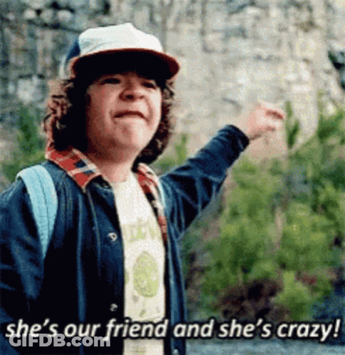 Boy In Hat Says She's Our Friend And She's Crazy GIF