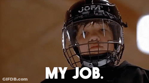 Boy In Jofa Hockey Helmet Says My Job GIF