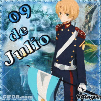 Boy In Military Uniform Holding Flag GIF