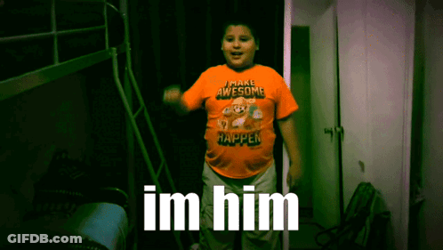 Boy In Orange Shirt Make Awesome Happen GIF