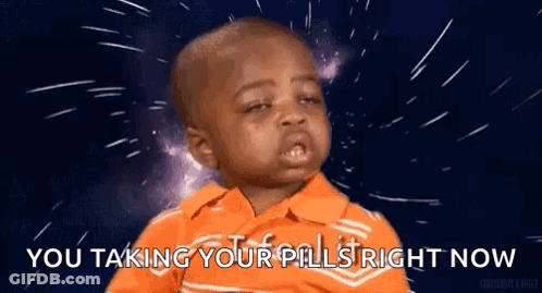 Boy In Orange Shirt Saying You Taking Your Pills Right Now GIF