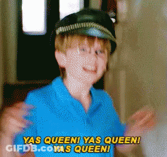 Boy In Police Hat Saying Yas Queen GIF