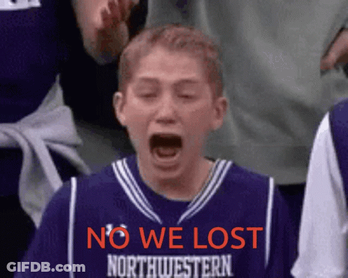 Boy In Purple Northwestern Jersey Screaming GIF