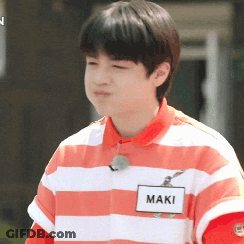 Boy In Red And White Striped Shirt With Maki Name Tag GIF