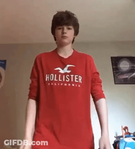 Boy In Red Hollister Shirt GIF