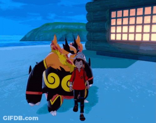 Boy In Red Jacket And Monster With Letter O GIF