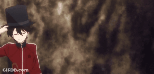 Boy In Red Jacket Holding Black Top Hat GIF