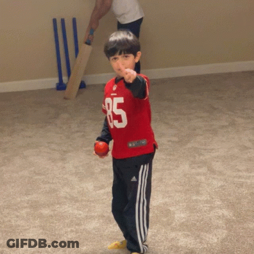 Boy In Red Jersey Number 85 GIF