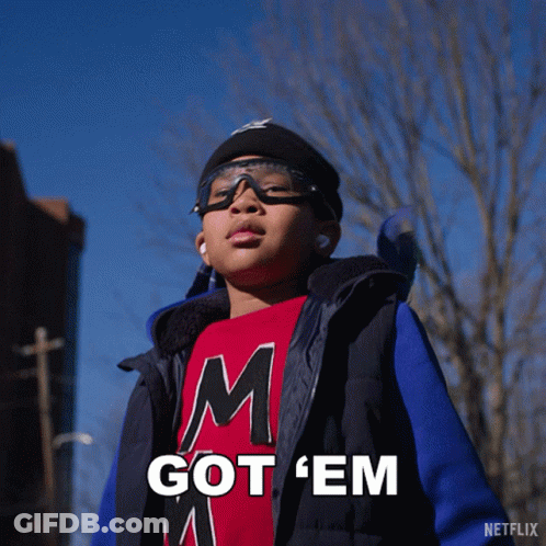 Boy In Red M Shirt Says Got Em GIF