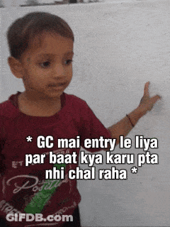 Boy In Red Street Shirt Pointing GIF