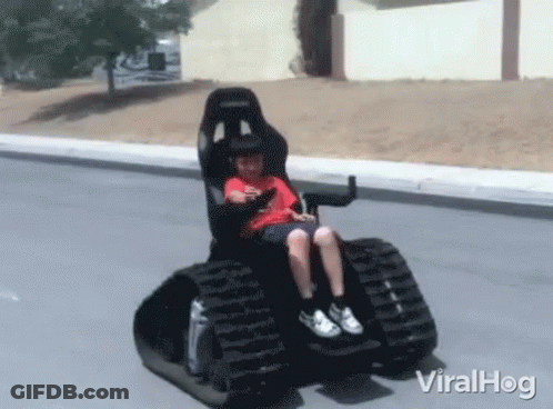 Boy In Remote Control Vehicle Saying Viralhog GIF