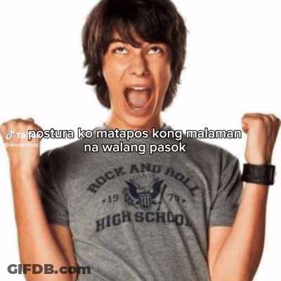 Boy In Rock And Roll High School Shirt GIF