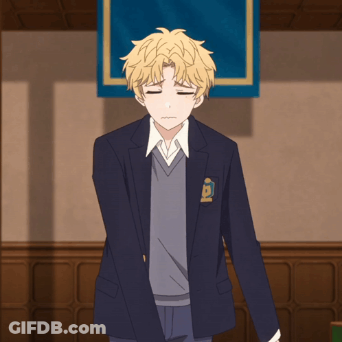 Boy In School Uniform With I Badge GIF