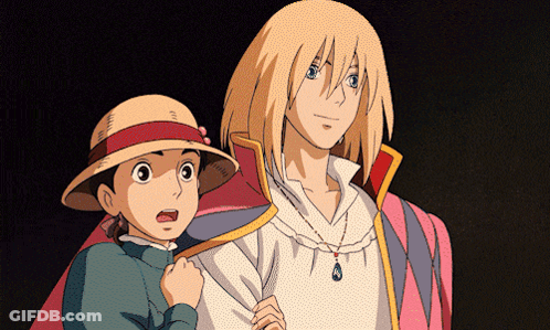 Boy In Straw Hat Next To Man In White Shirt GIF