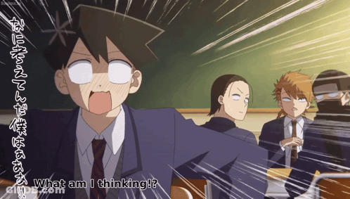 Boy In Suit And Tie Says What Am I Thinking In Classroom GIF