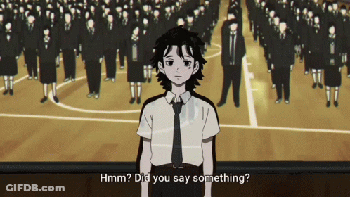 Boy In Tie Says Did You Say Something GIF