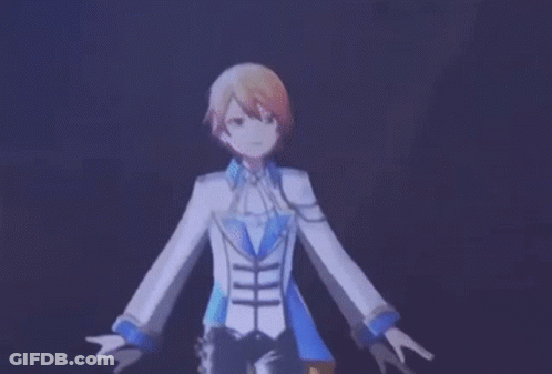 Boy In White And Blue Suit Dancing On Stage GIF