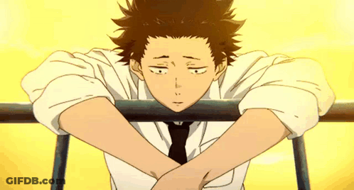 Boy In White Shirt And Tie Leaning On Railing GIF