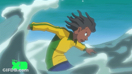 Boy In Yellow And Green Shirt Jumping With XD Logo GIF