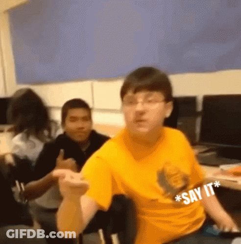 Boy In Yellow Shirt Saying Say It GIF