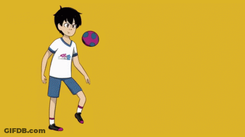 Boy Kicking Soccer Ball In Converse Shirt GIF