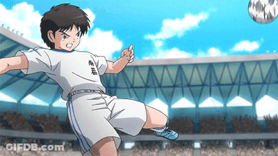 Boy Kicking Soccer Ball With Chinese Writing On Shirt GIF