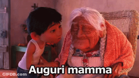 Boy Kissing Older Woman Auguri Mamma GIF