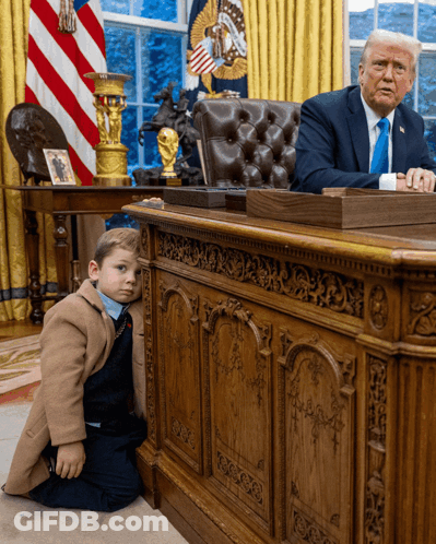 Boy Kneeling Before Donald Trump GIF